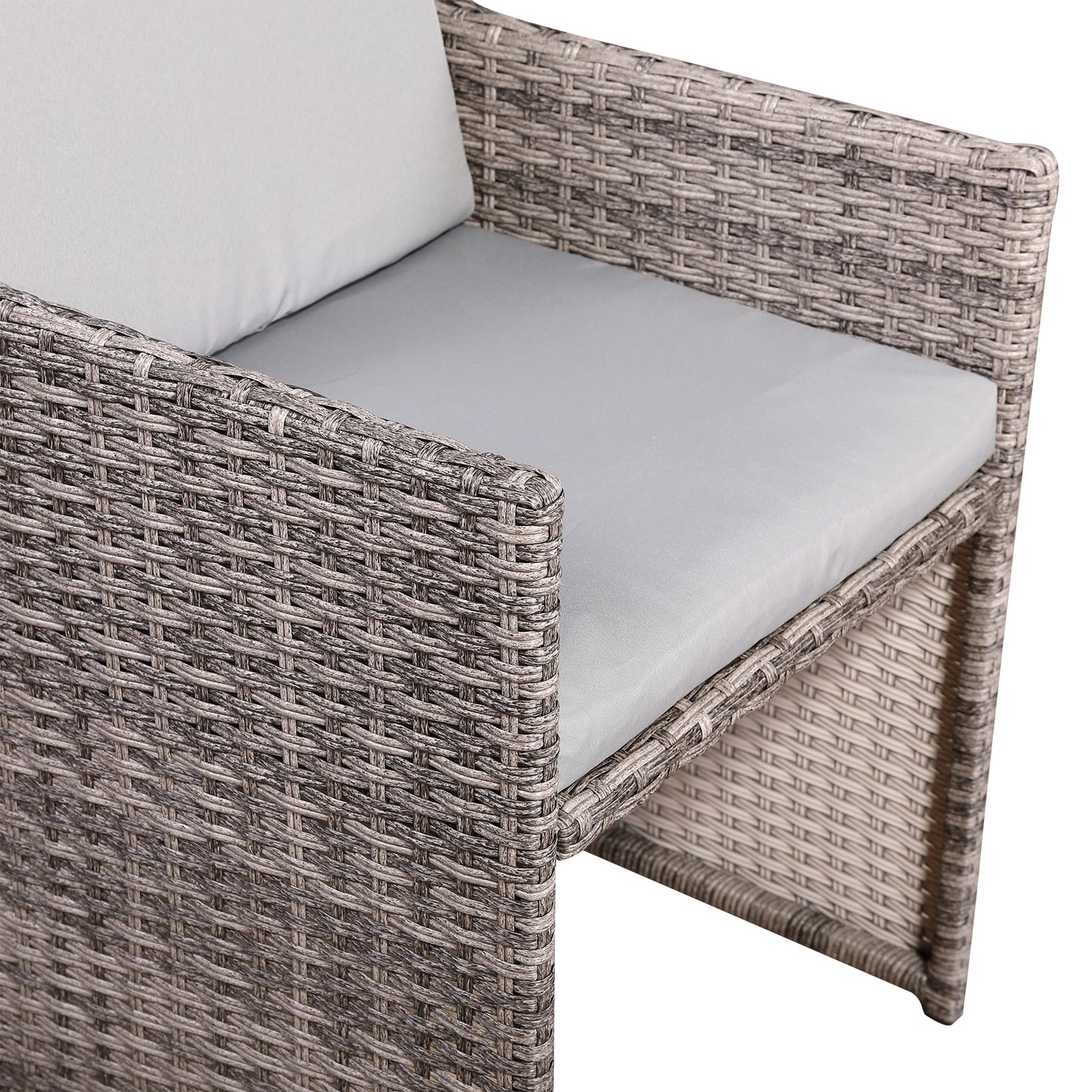 Due in 15/03/25....Rose Range Rattan Furniture Set for Balcony Poolside in Preminum Grey Rattan