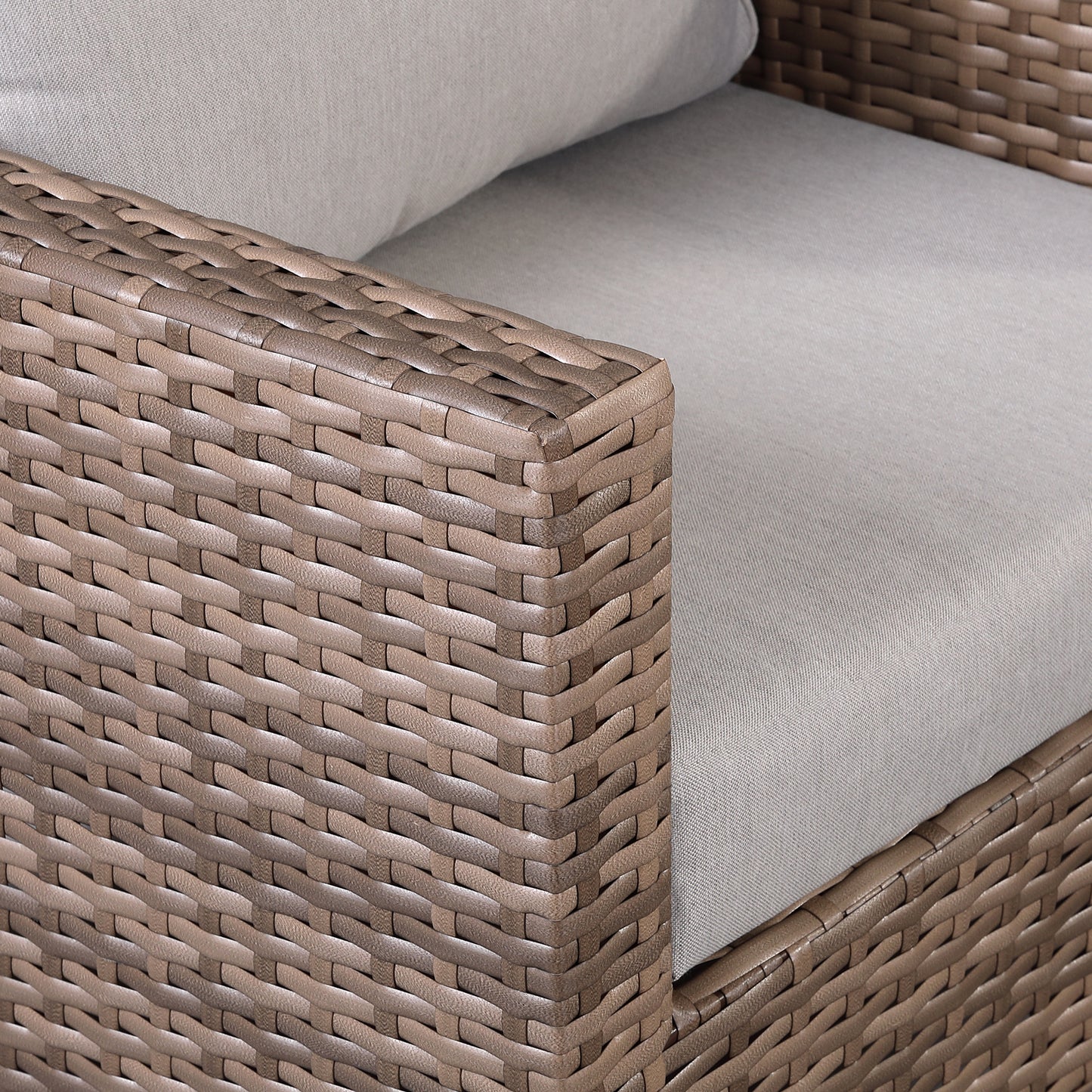 Collete Range High Back Sofa Set with 2 Armchairs in Brown Rattan