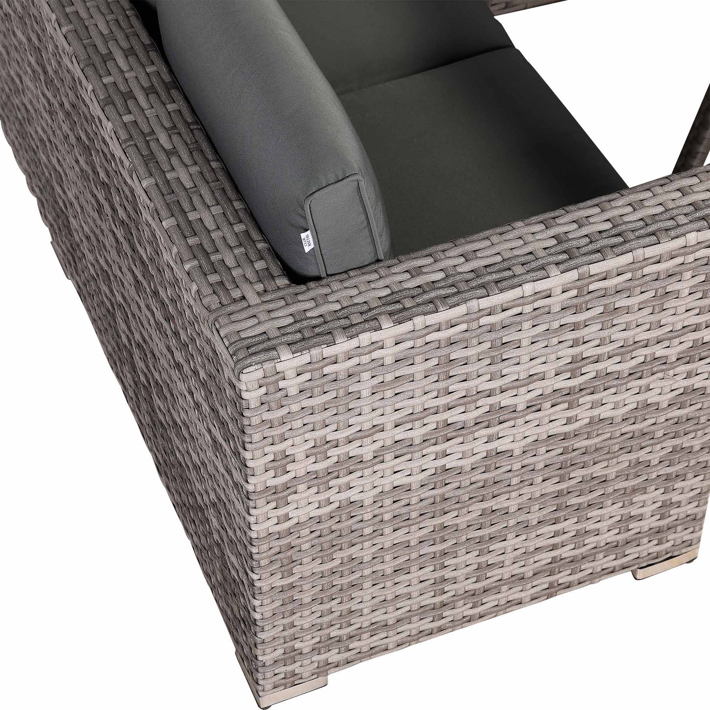 Modern Range Lille Corner Sofa with Dining Table in Grey Rattan