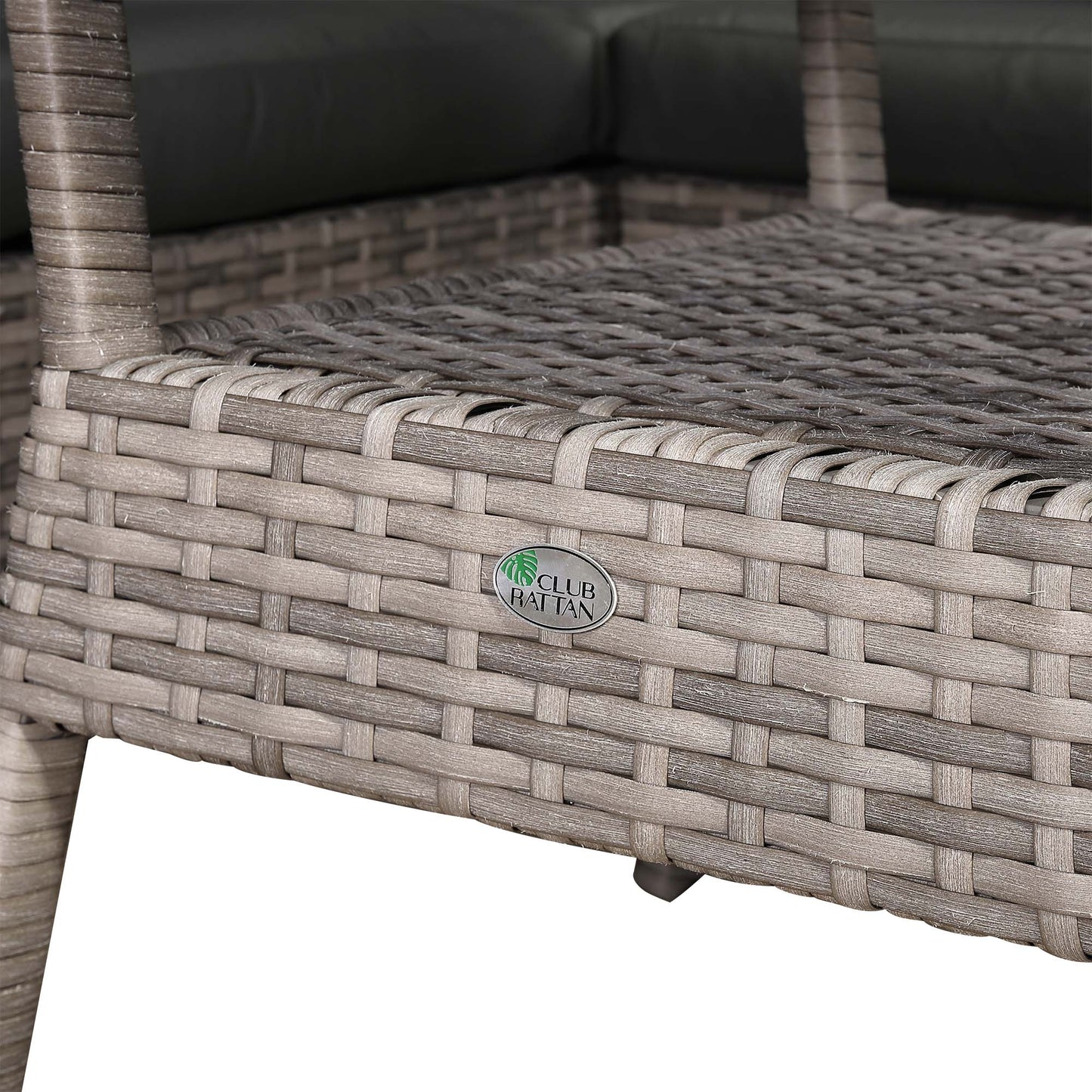 Modern Range Lille Corner Sofa with Dining Table in Grey Rattan
