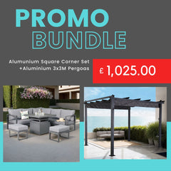 Bundle Sale-Hanford Square Corner Set with 3x3M Pergola