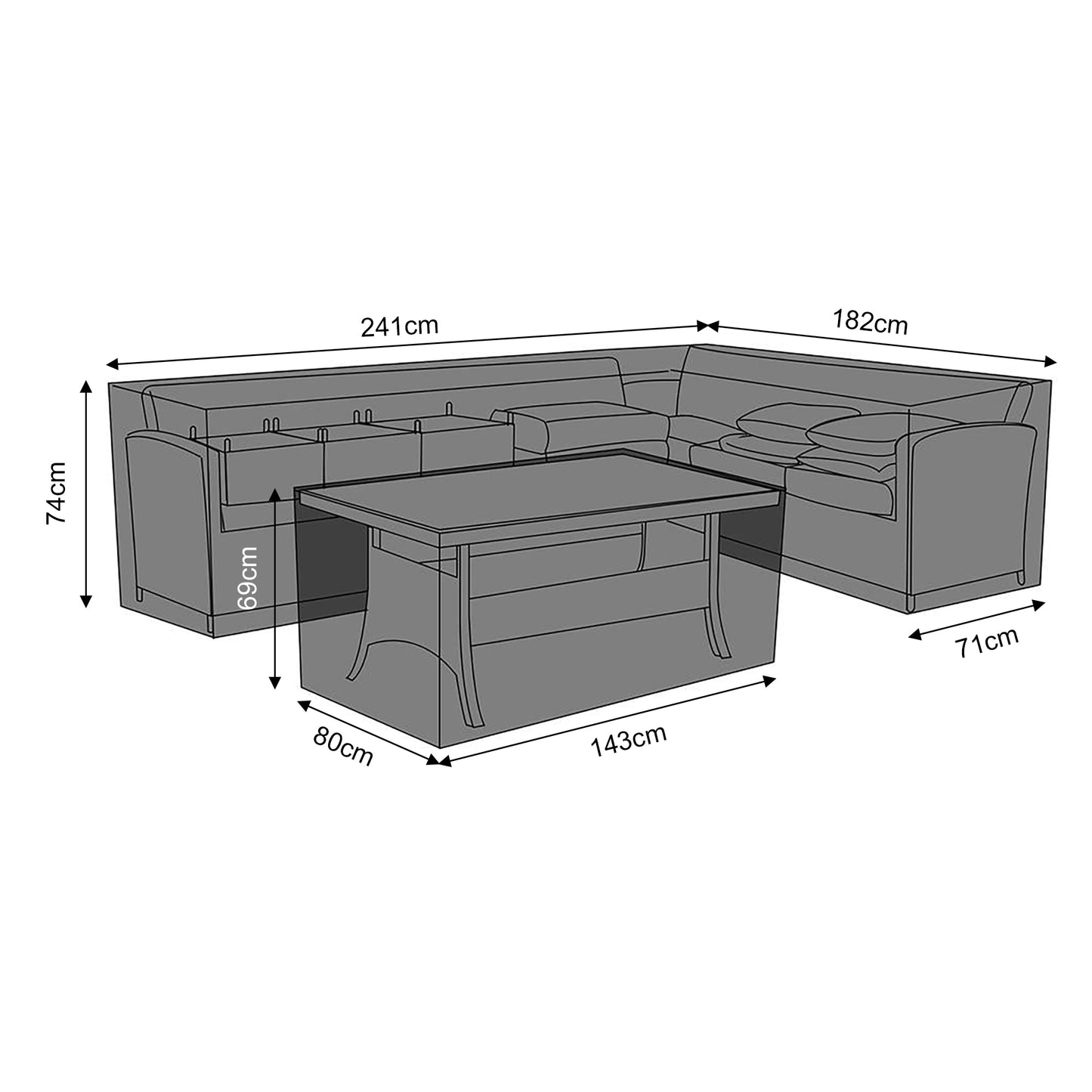 RC-21-R Protective Cover For Harmony High Back Right Hand Corner Sofa