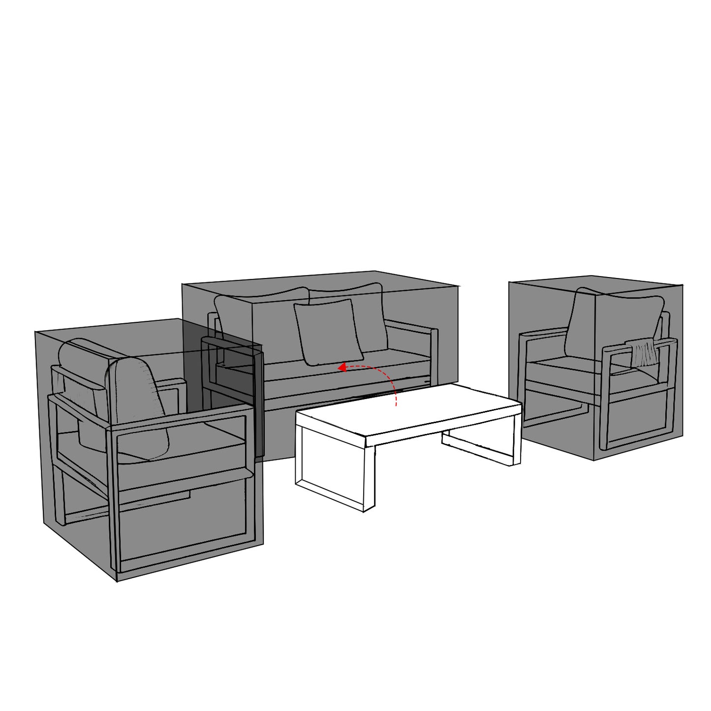 RC-CK-04  Protective cover for Dune Range Large Sofa Set