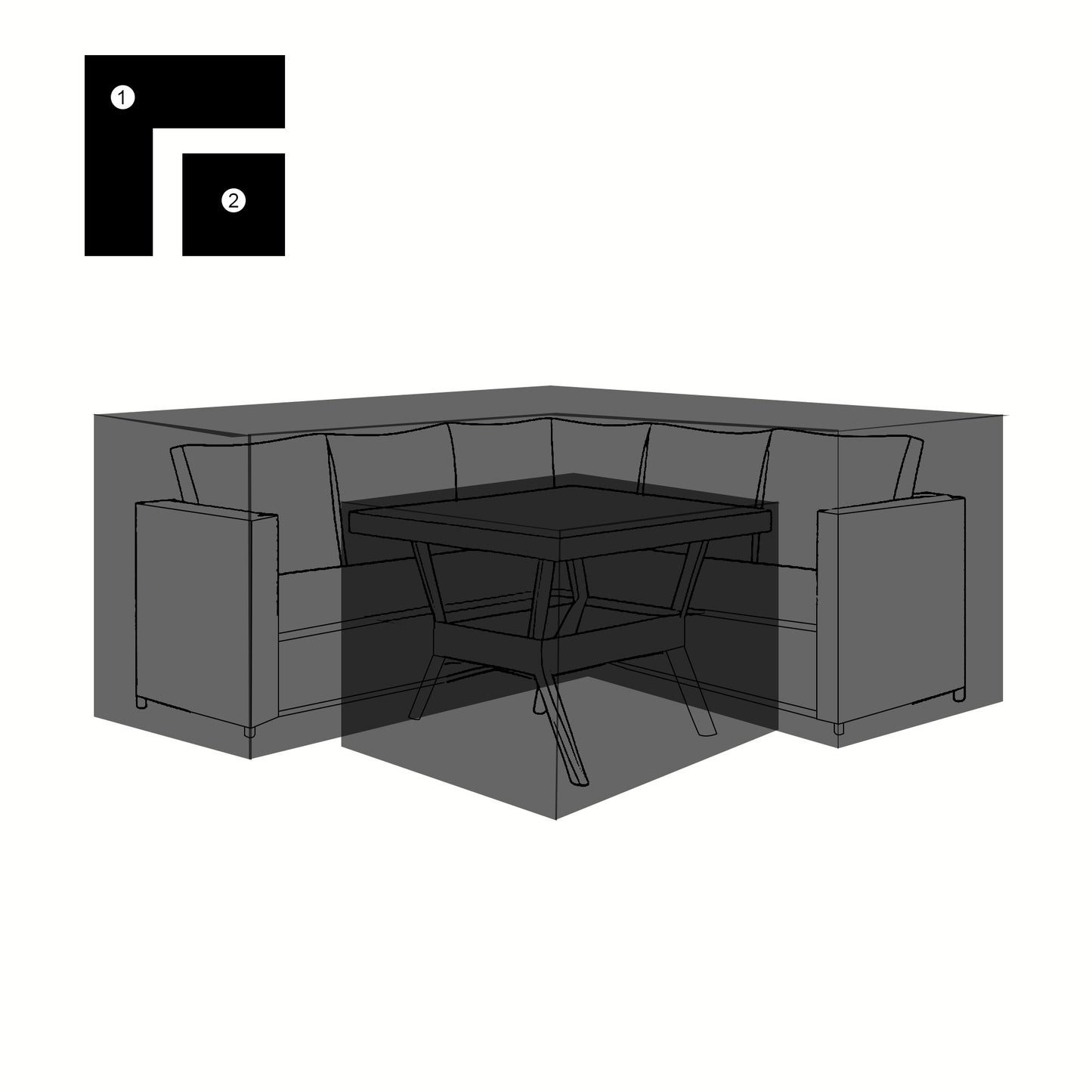 RC-30 Protective Cover For Modern/Asheley/Isobella/Bath Range Compact Corner Sofa With Dining Table