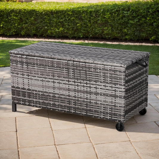Palma Range Large Storage Box  in Grey Rattan Weave
