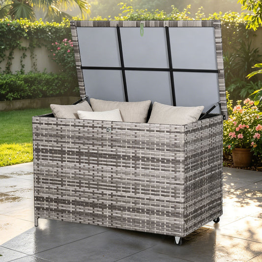 Harmony Range Large Storage Box in Grey Rattan Weave