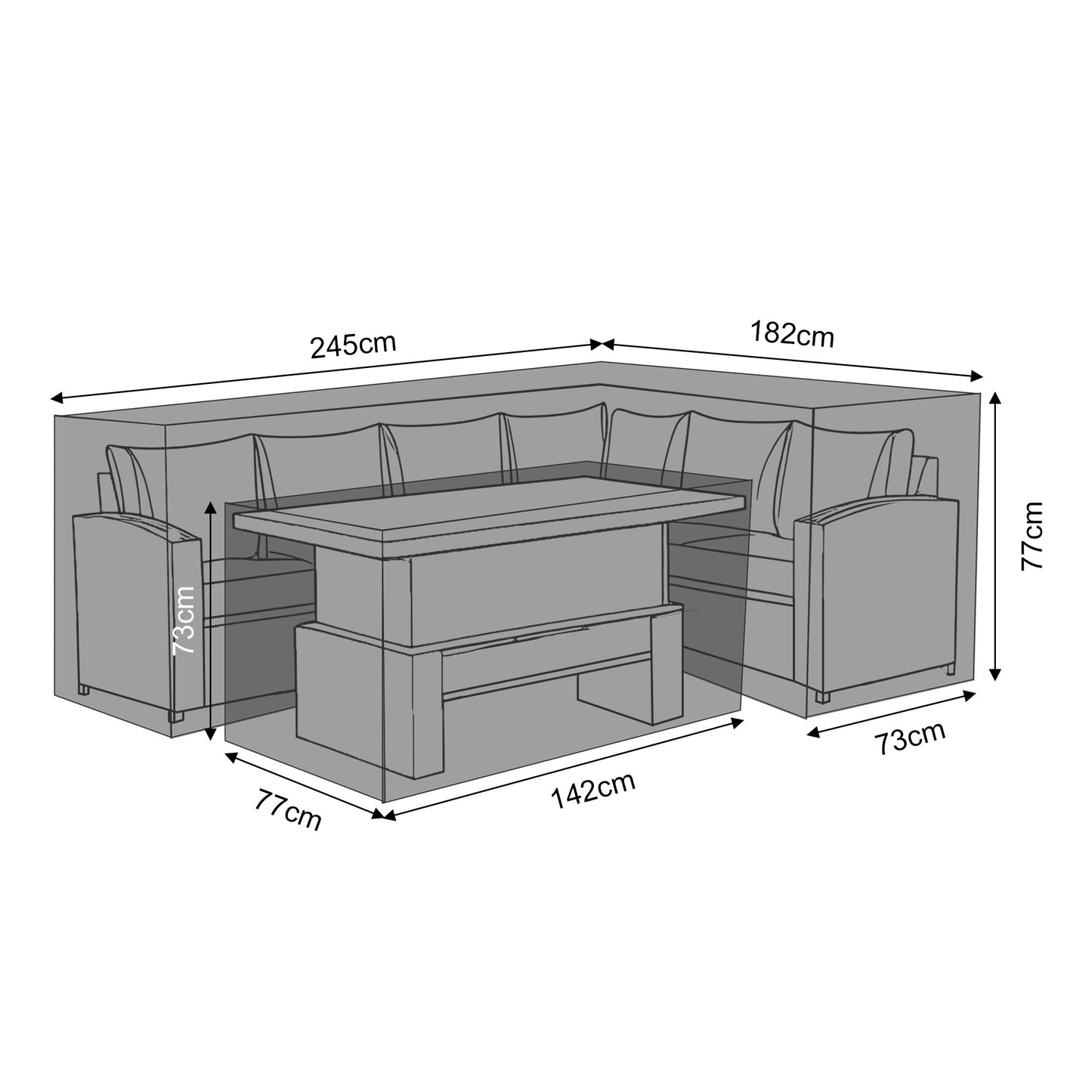 SP-07R Black Protective Cover For Henley/Eton/Primo High Back Right Hand Corner Sofa