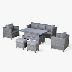 Isobella Range Large Sofa Set with Rising Table in Slate Grey Weave (CR17)
