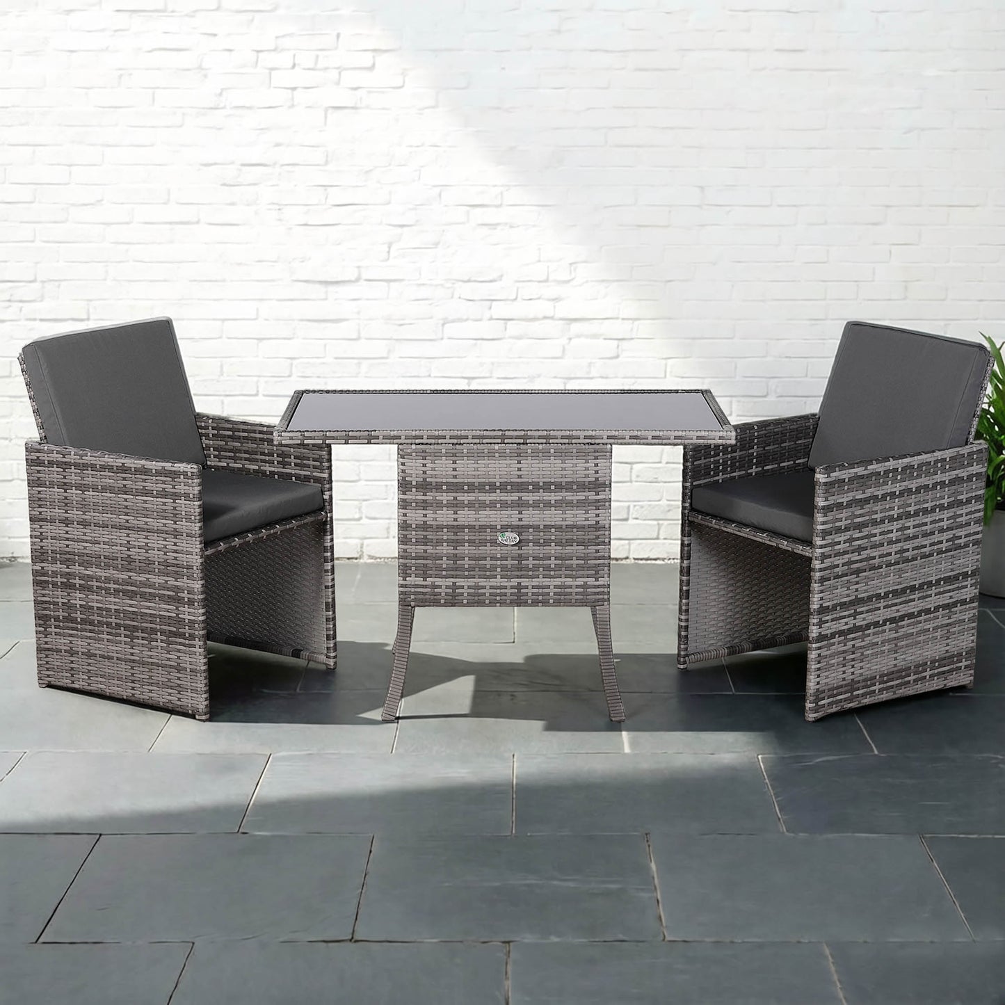 Harmony Range Rattan Furniture Set for Balcony Poolside in Grey Rattan