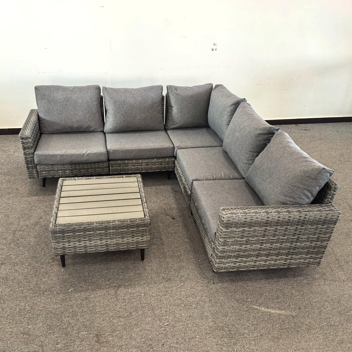 #AL-24 Floor Sample Clearance Sale-Rattan Corner Sofa Set with Coffee Table