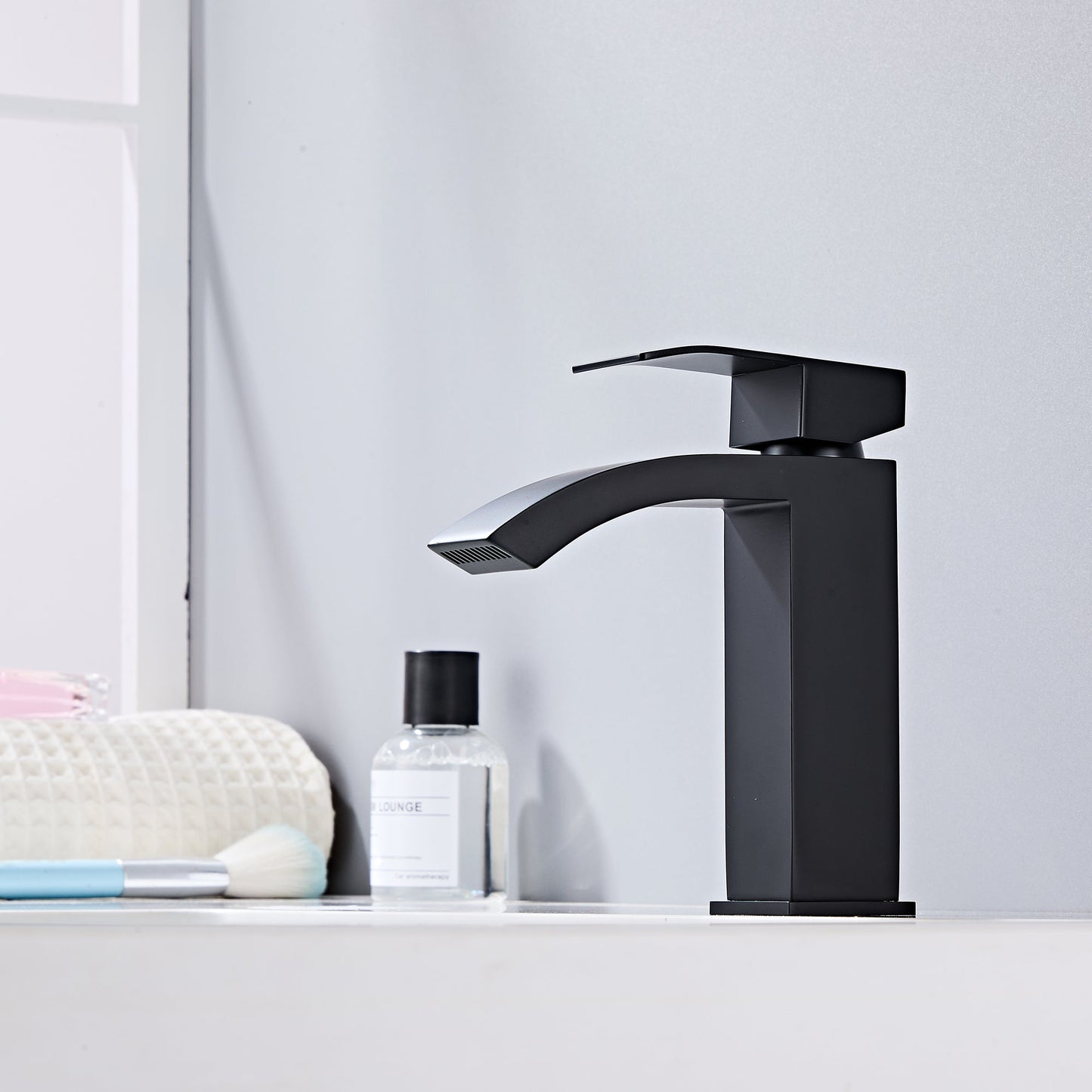 City Matt Black Mini Cloakroom Basin Tap & Waste