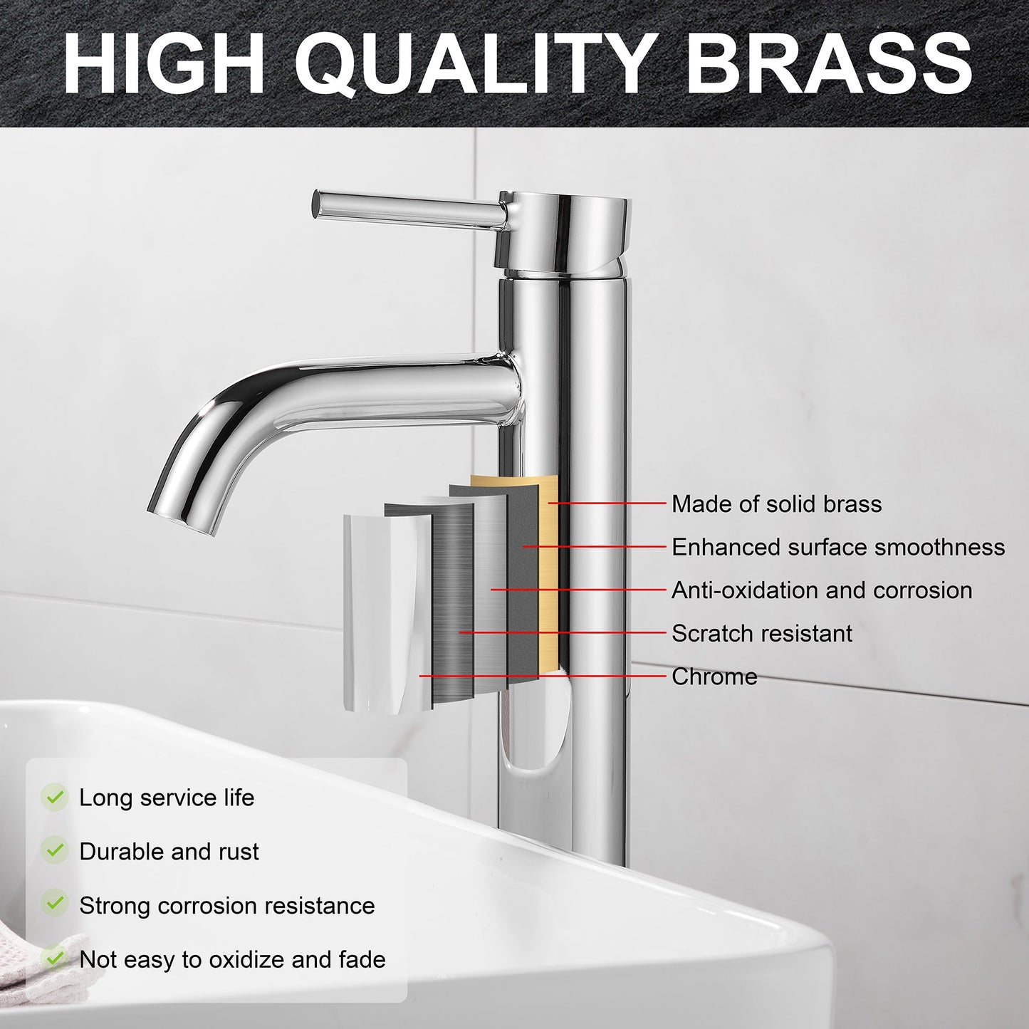 Chrome Tall Basin Mixer Tap