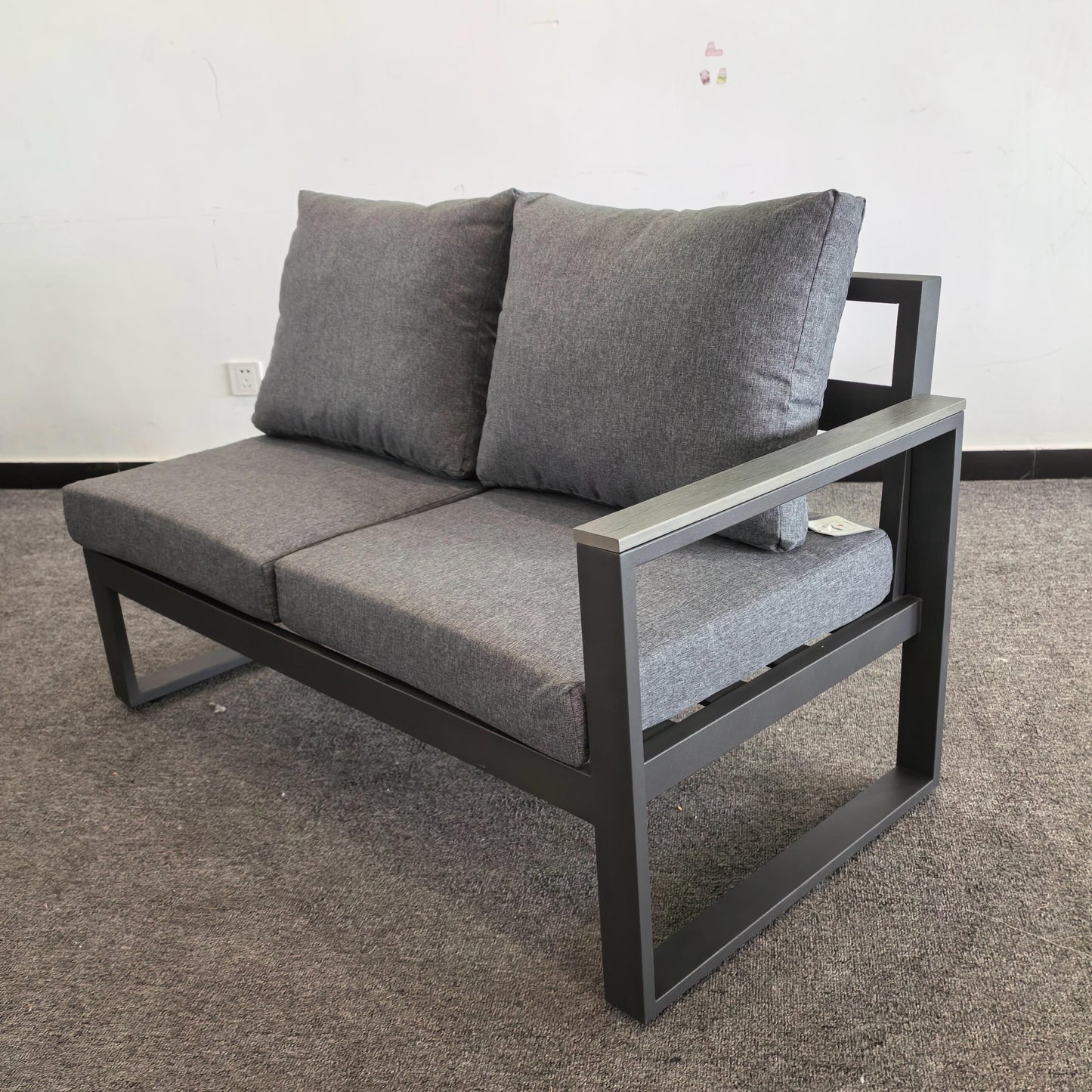 Due in 08/05/25  #AL-17 Floor Sample Clearance Sale Aluminium Lounger Corner Sofa Set with Coffee Tables