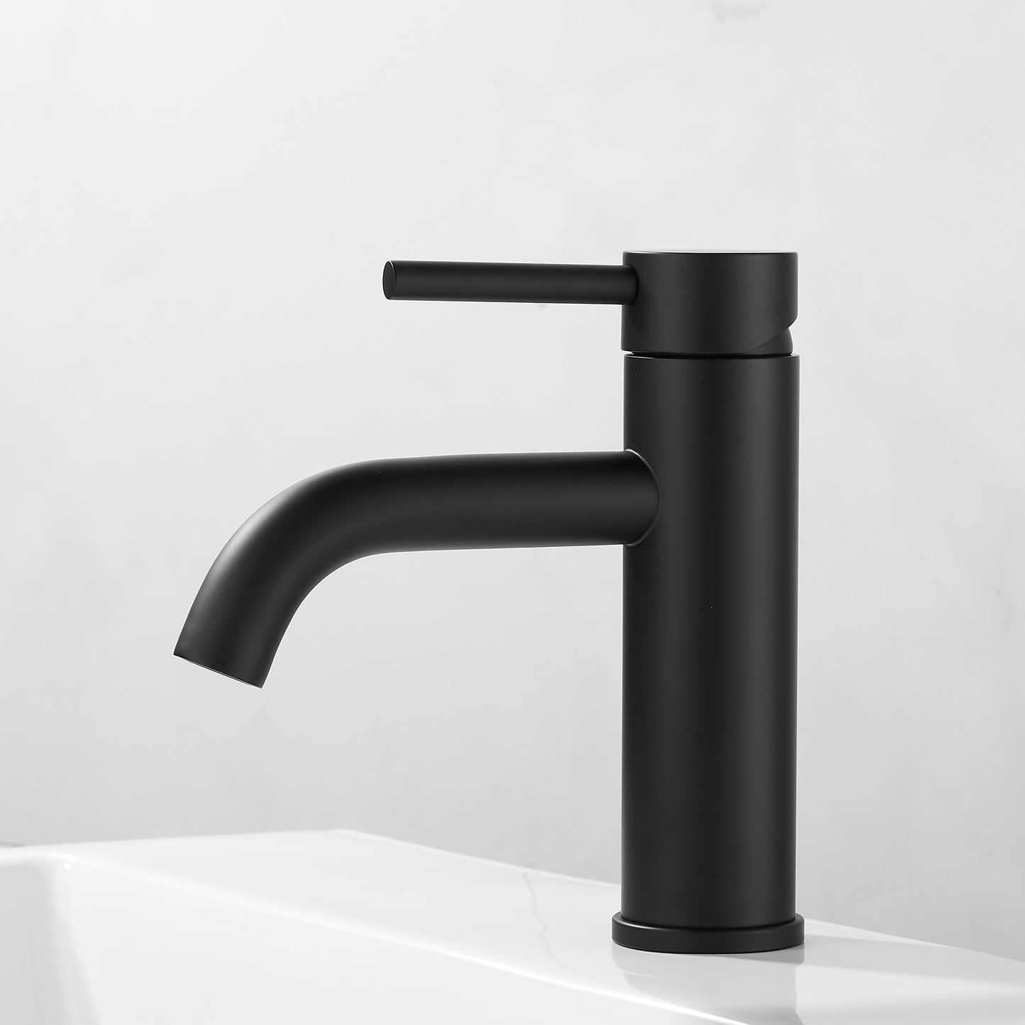 Matt Black Short Basin Mixer Tap