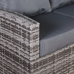 PRE ORDER...Harmony Left Hand Corner Sofa Set with Rising Table in Grey Rattan (CS09)