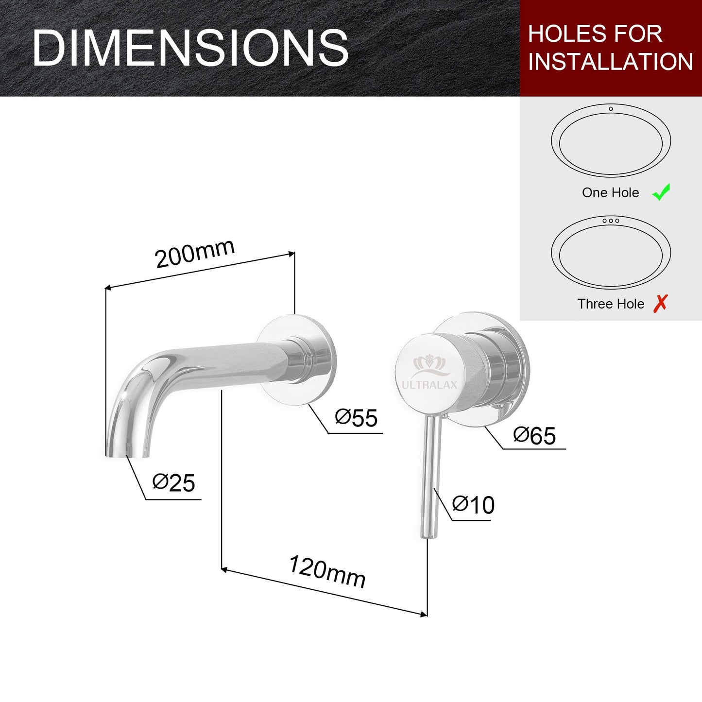 Chrome Wall Mounted Basin Tap with Easy Plumb Installation Kit