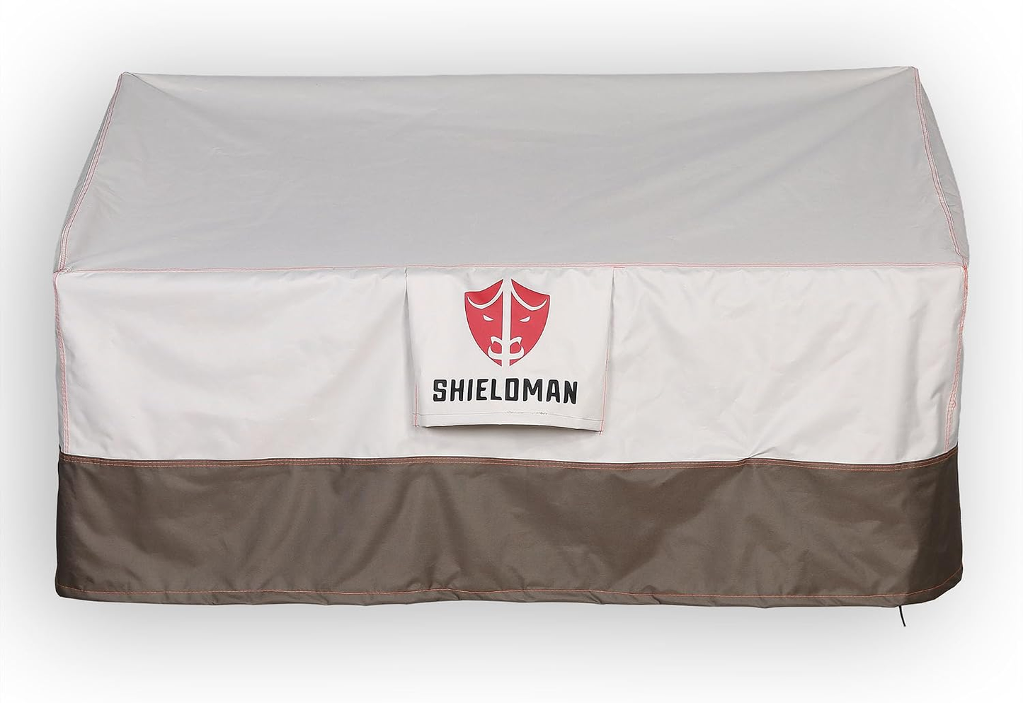 RC-126 Heavy-Duty Waterproof Square Patio Furniture Cover (126 x 126 x 74cm) – Two-Tone White & Brown