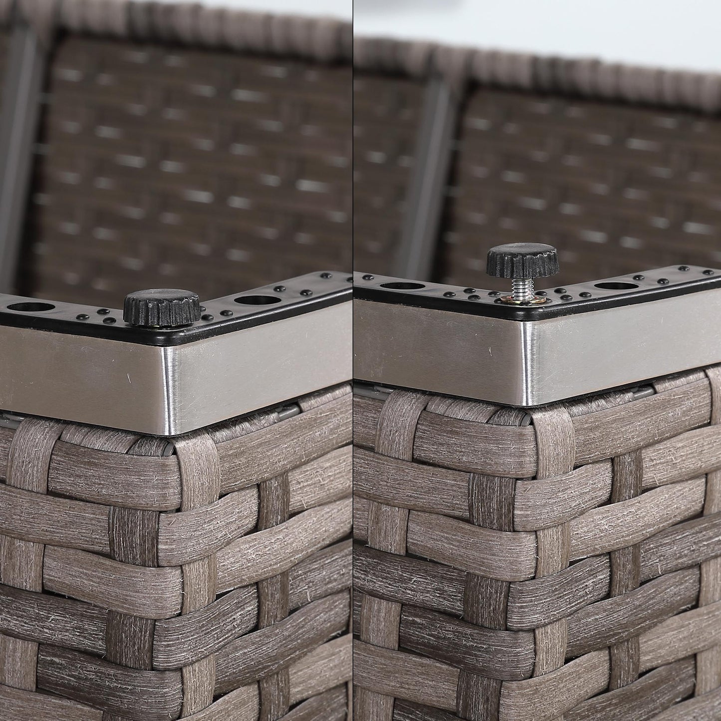 Modern Range Lille Corner Sofa with Dining Table in Grey Rattan