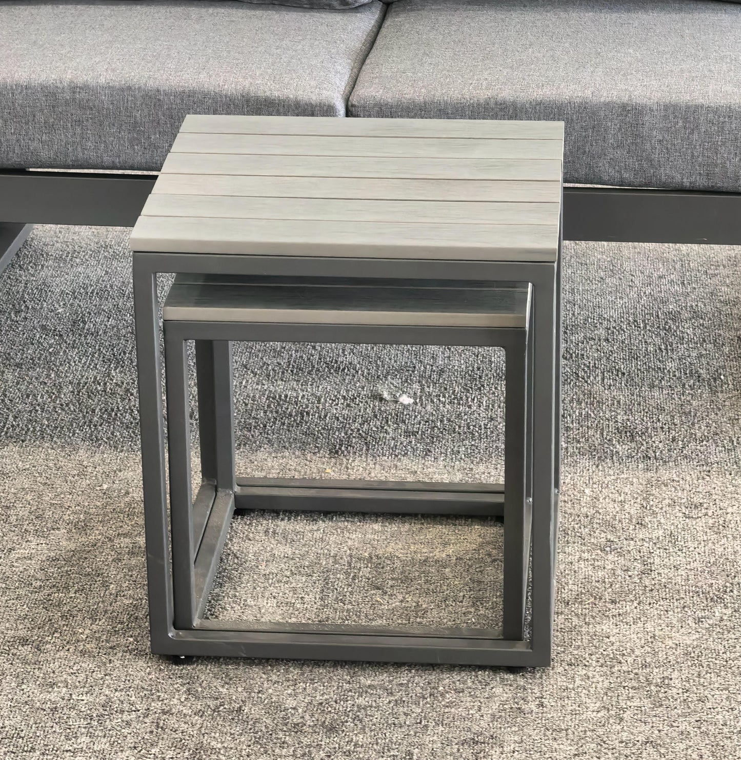 Due in 08/05/25  #AL-17 Floor Sample Clearance Sale Aluminium Lounger Corner Sofa Set with Coffee Tables