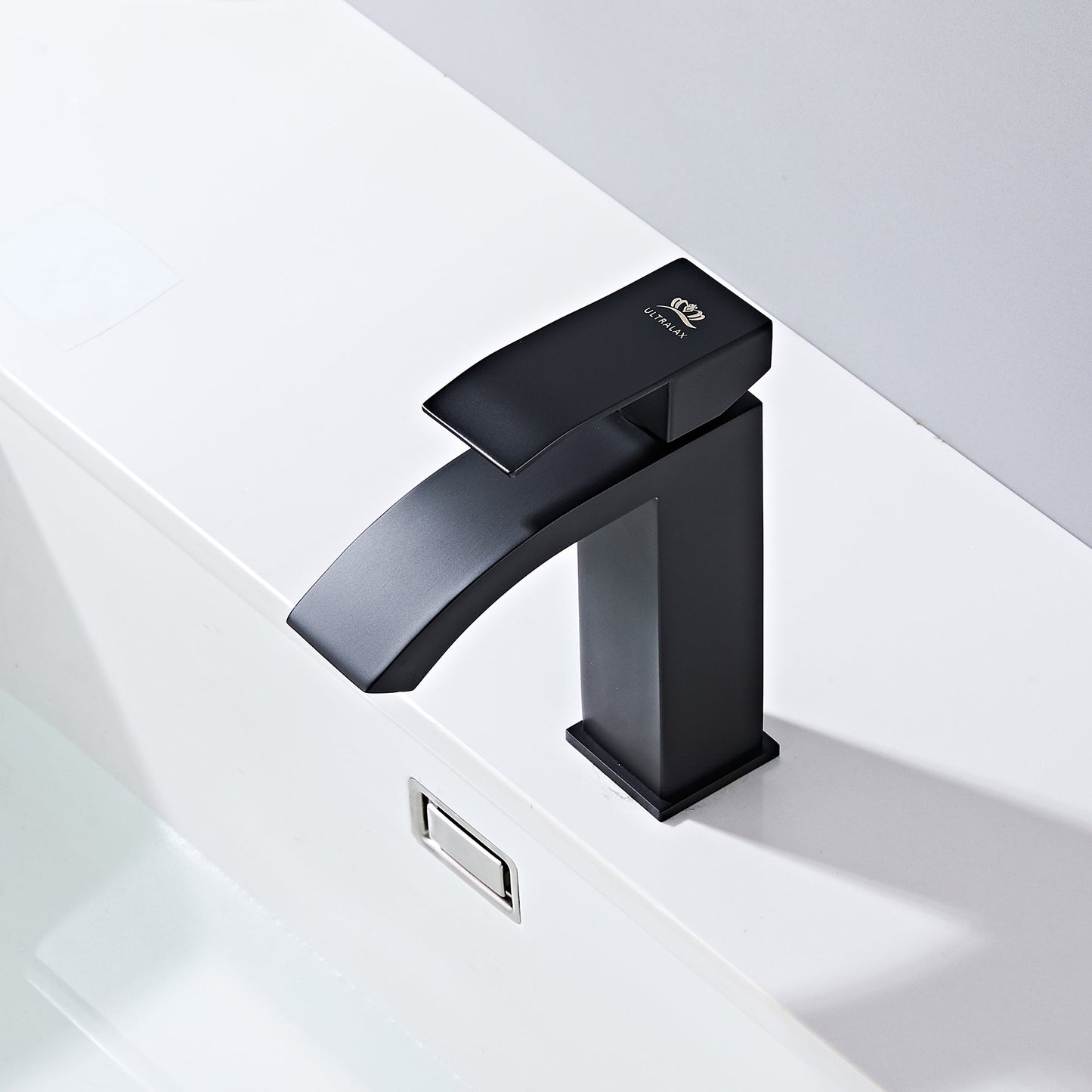 City Matt Black Mini Cloakroom Basin Tap & Waste