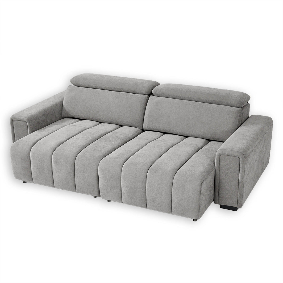 Glide Grey Electric Sofa Bed – 3 Seater with Independent Power Sliding Seats & Adjustable Headrests