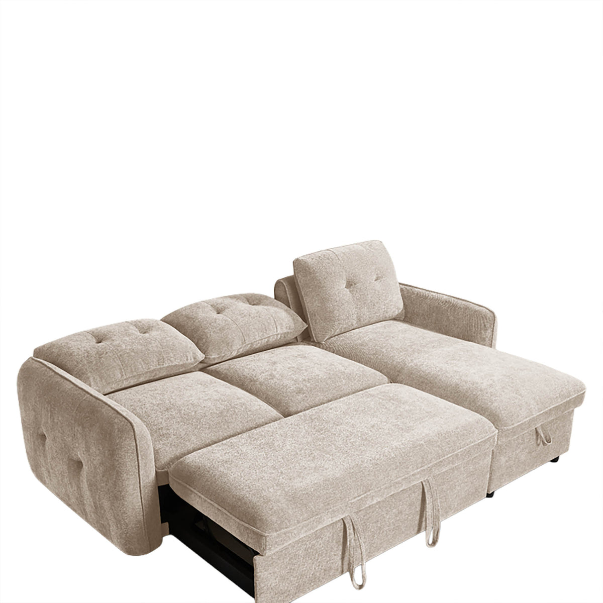 Eden Beige Universal Corner Sofa Bed – 4 Seater with Storage & 200×118cm Sleeping Area