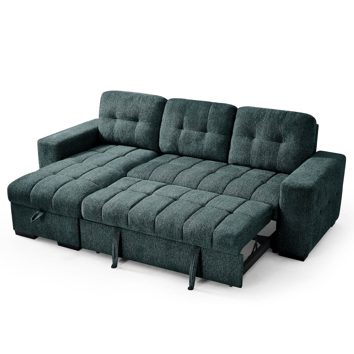 Cove Teal Universal Corner Sofa Bed – 4 Seater Polyester Sofabed