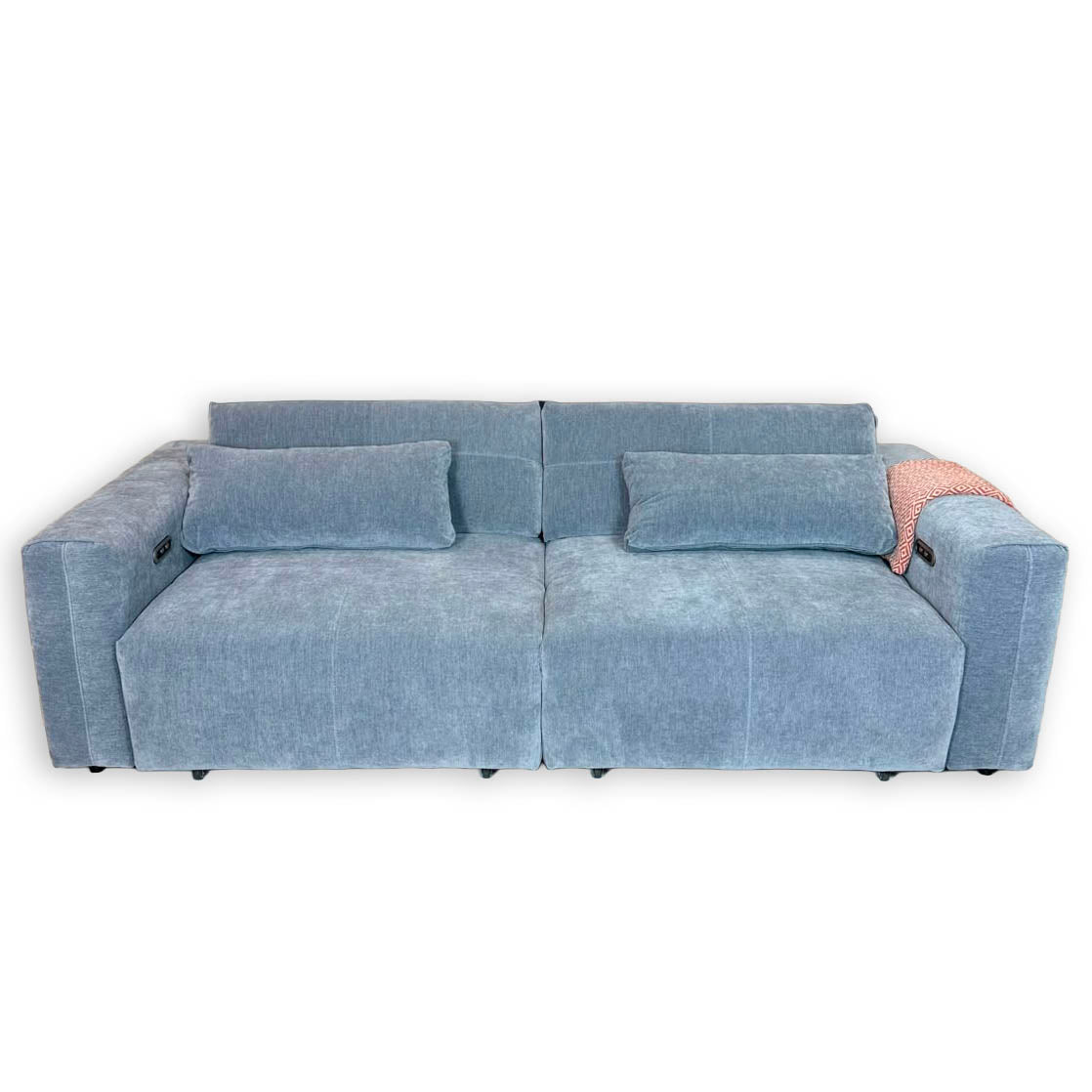 Aurora Grey Electric Sofa Bed – Powered Extending Seats with USB Charging & Lumbar Bolsters