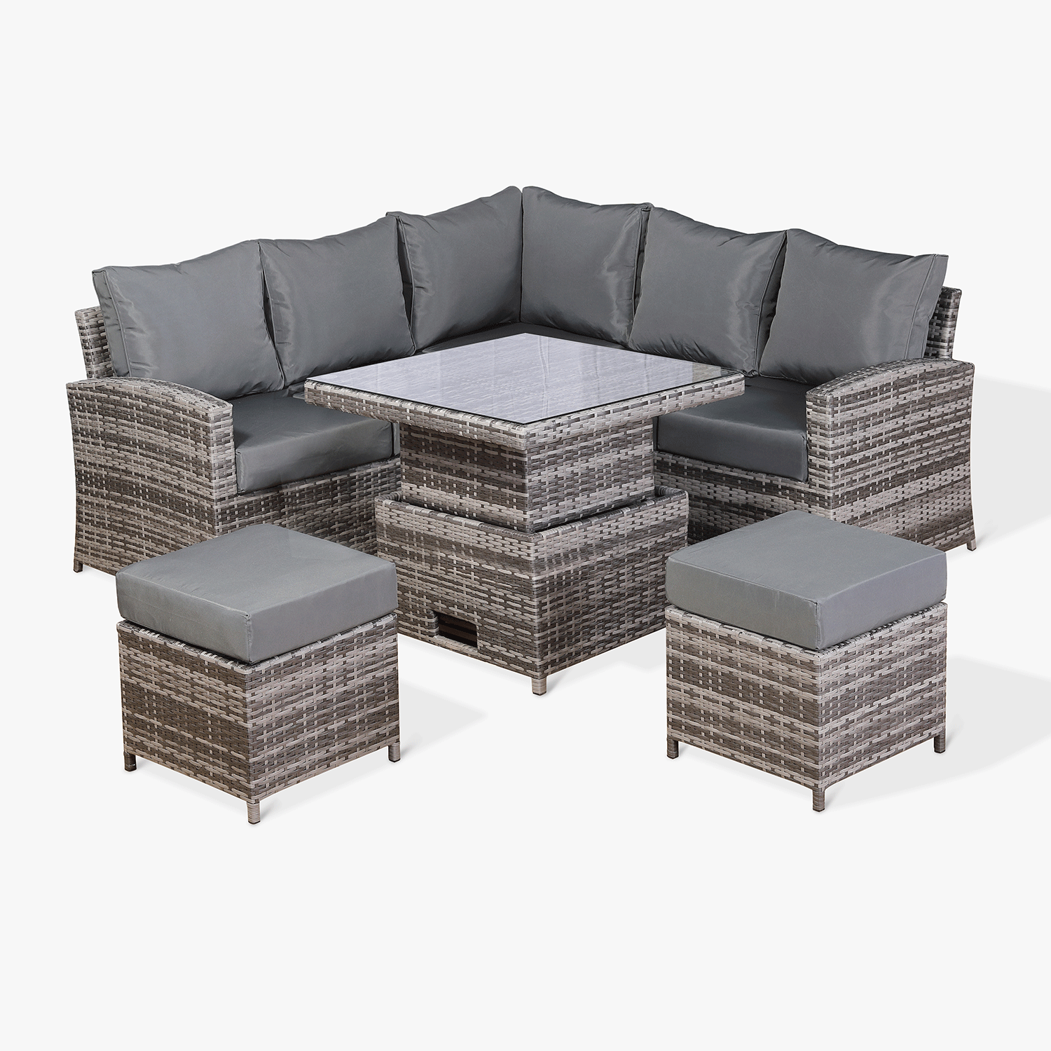 Small grey rattan corner sofa deals