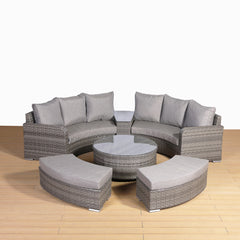 Winchester Range Half Round Set with High Coffee Table in Grey (#23102)CR06...