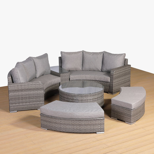 Winchester Range Half Round Set with High Coffee Table in Grey (#23102)CR06...