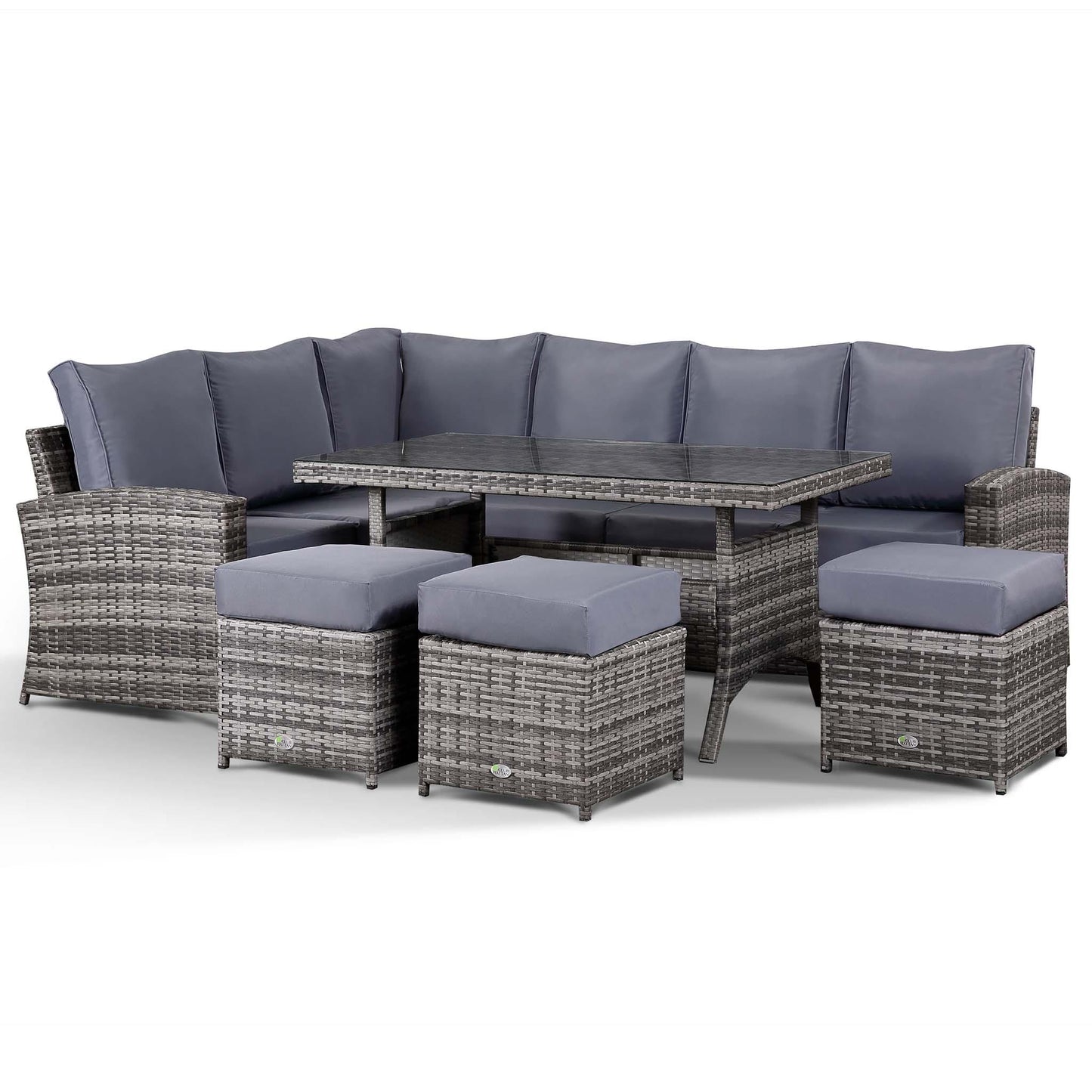 Harmony Corner Sofa with (Rising) Dining Table in grey