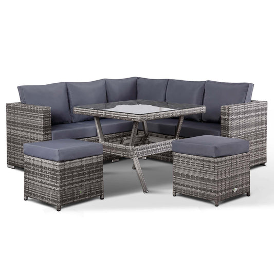 Lille Corner Sofa with Dining Table Set in grey