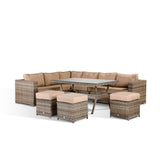 Isobella Corner Sofa with Dining Table in brown