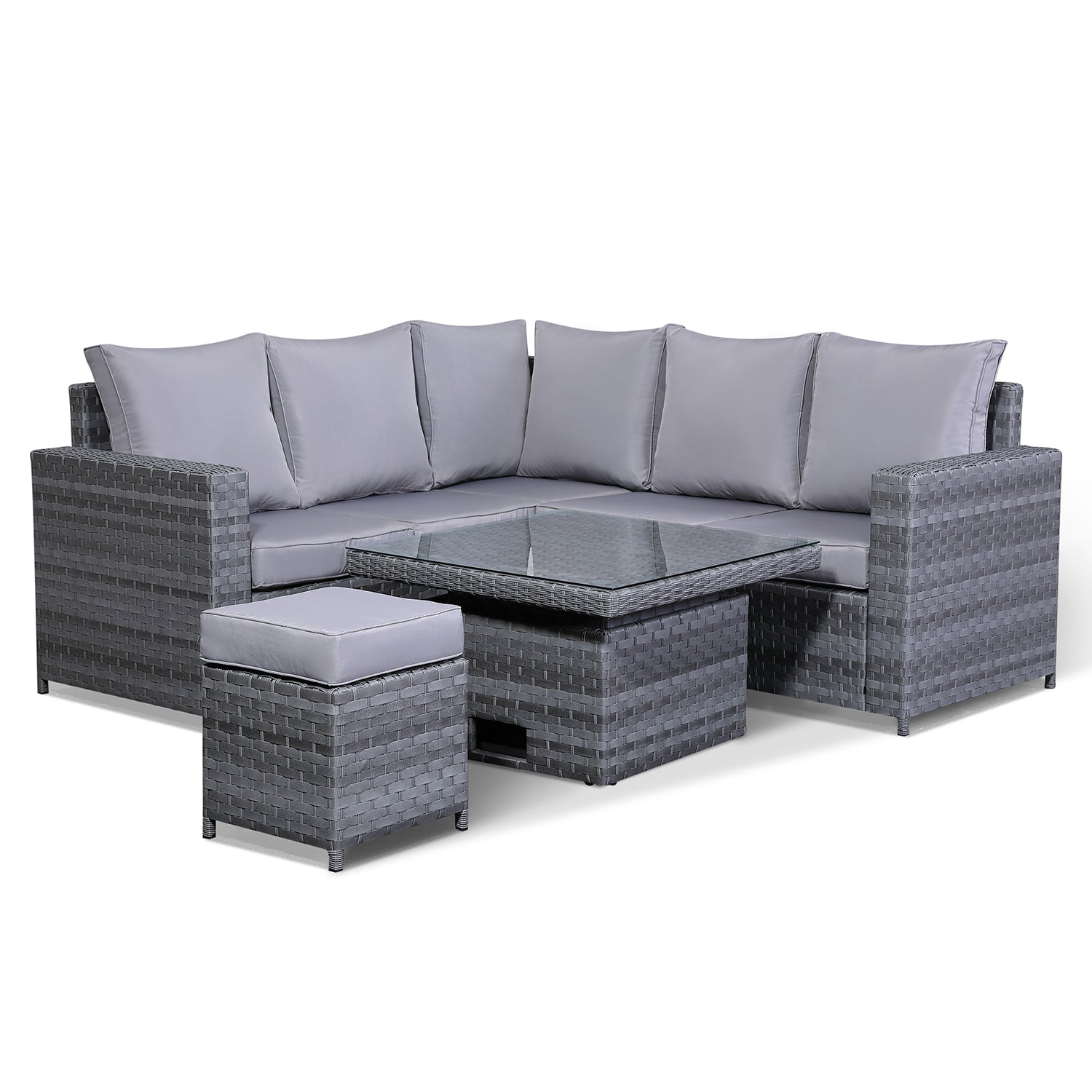 Small grey discount rattan corner sofa