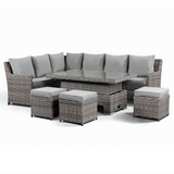 Santos Corner Sofa with Rising Table in grey