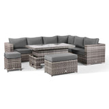 Willow Corner Sofa with Rising Table in grey
